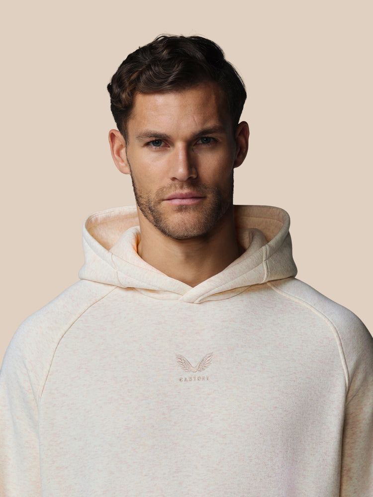 Hombre Adapt Cotton Fleece Sudadera de Manga Larga con Capucha - Oatmeal Marl