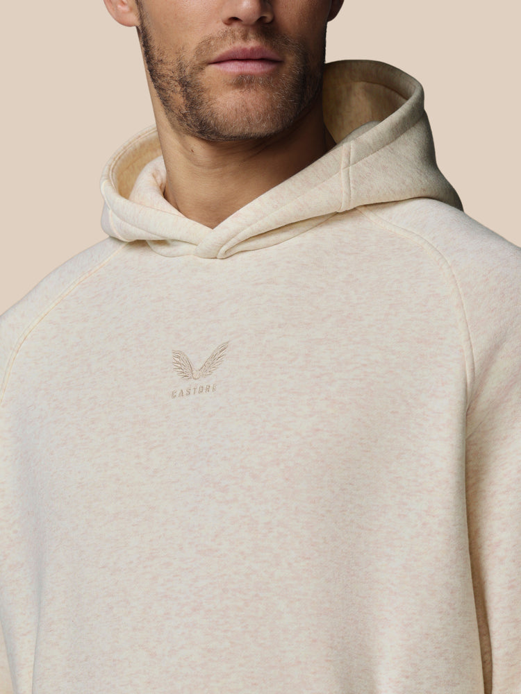Hombre Adapt Cotton Fleece Sudadera de Manga Larga con Capucha - Oatmeal Marl