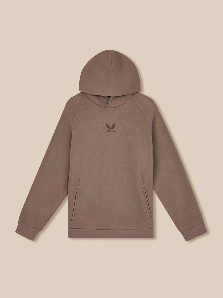 Hombre Adapt Cotton Fleece Sudadera de Manga Larga con Capucha - Deep Taupe