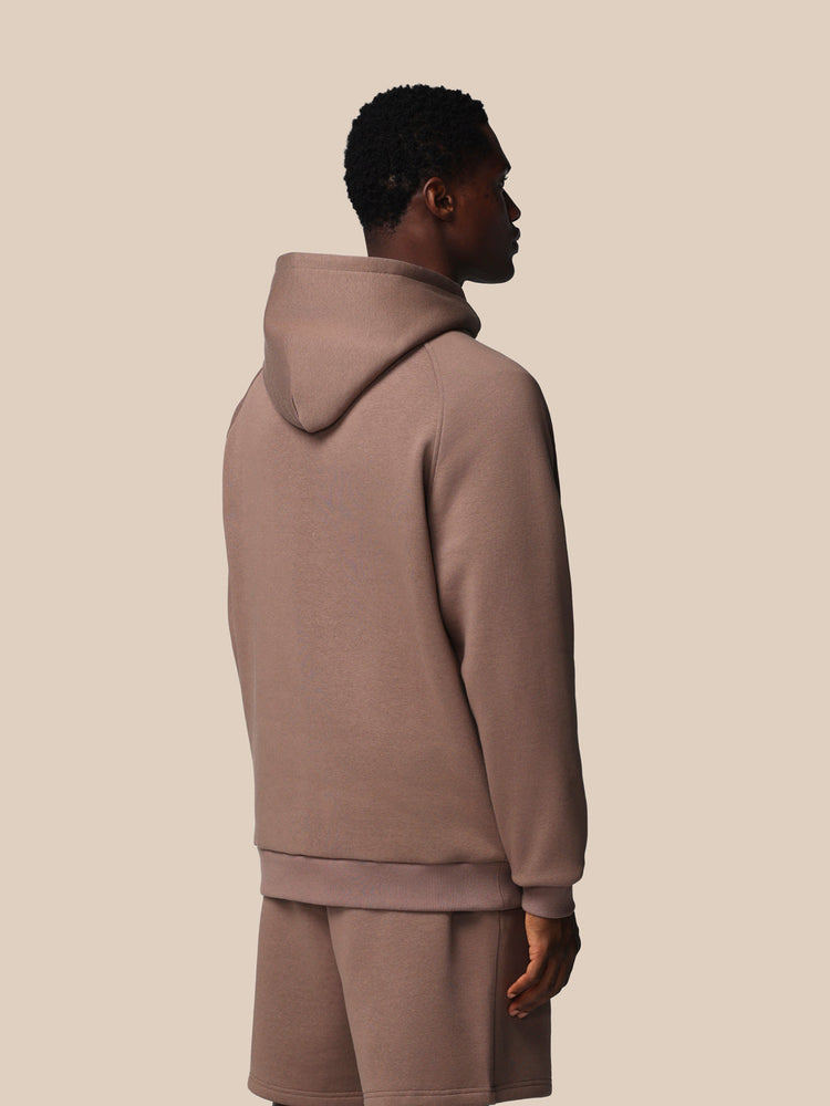 Hombre Adapt Cotton Fleece Sudadera de Manga Larga con Capucha - Deep Taupe