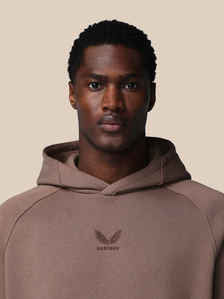 Hombre Adapt Cotton Fleece Sudadera de Manga Larga con Capucha - Deep Taupe
