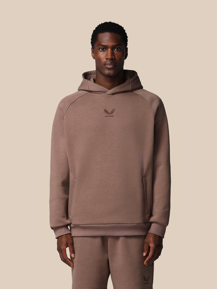 Hombre Adapt Cotton Fleece Sudadera de Manga Larga con Capucha - Deep Taupe