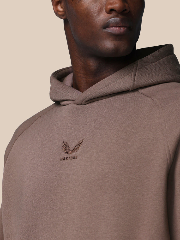 Hombre Adapt Cotton Fleece Sudadera de Manga Larga con Capucha - Deep Taupe