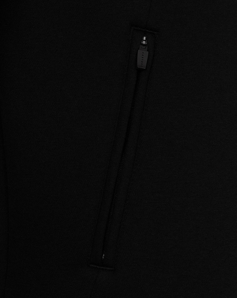 Hombre Adapt Cotton Fleece Sudadera de Manga Larga con Cuarto de Cremallera - Negro