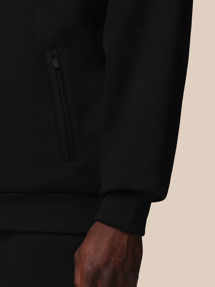 Hombre Adapt Cotton Fleece Sudadera de Manga Larga con Cuarto de Cremallera - Negro