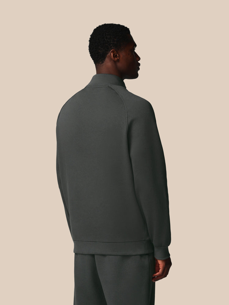 Hombre Adapt Cotton Fleece Sudadera de Manga Larga con Cuarto de Cremallera - Gunmetal