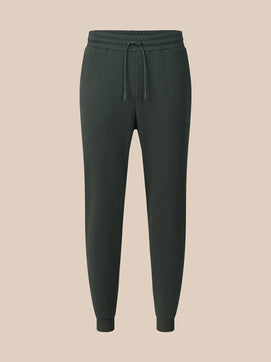 Dark green cargo pants on a white background