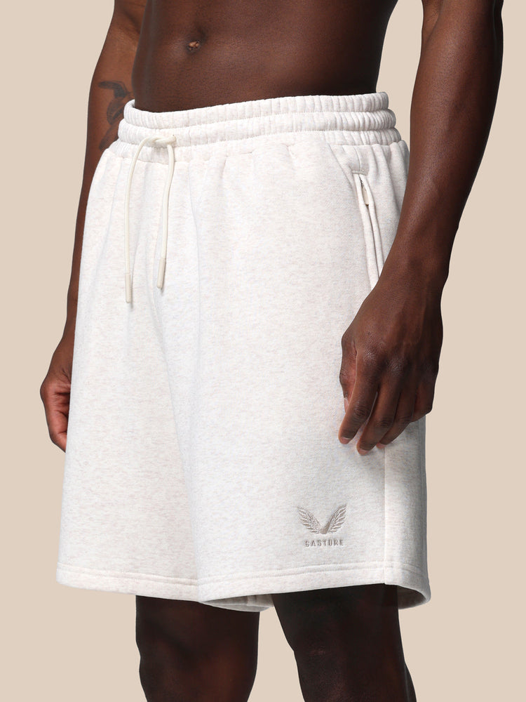 Hombre Adapt Cotton Fleece Pantalón Corto - Oatmeal Marl