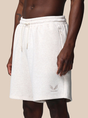 Hombre Adapt Cotton Fleece Pantalón Corto - Oatmeal Marl
