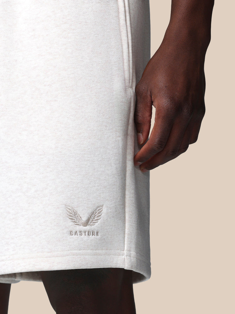 Hombre Adapt Cotton Fleece Pantalón Corto - Oatmeal Marl