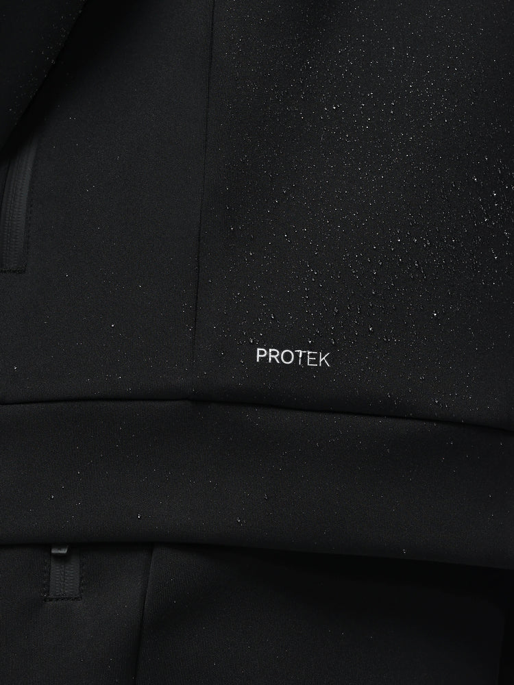Hombre Flex Sudadera de Manga Larga con Cremallera y Capucha - Negro