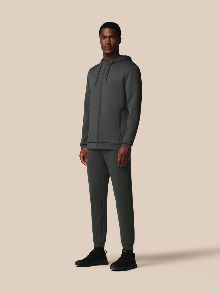 Hombre Flex Sudadera de Manga Larga con Cremallera y Capucha - Gunmetal