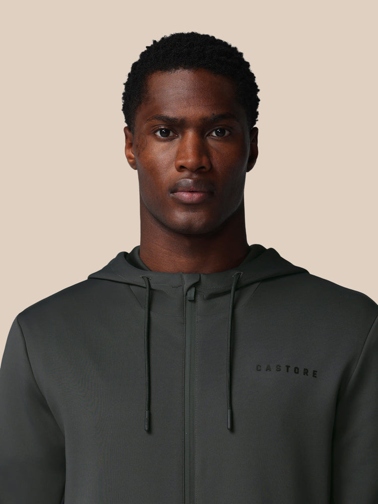 Hombre Flex Sudadera de Manga Larga con Cremallera y Capucha - Gunmetal