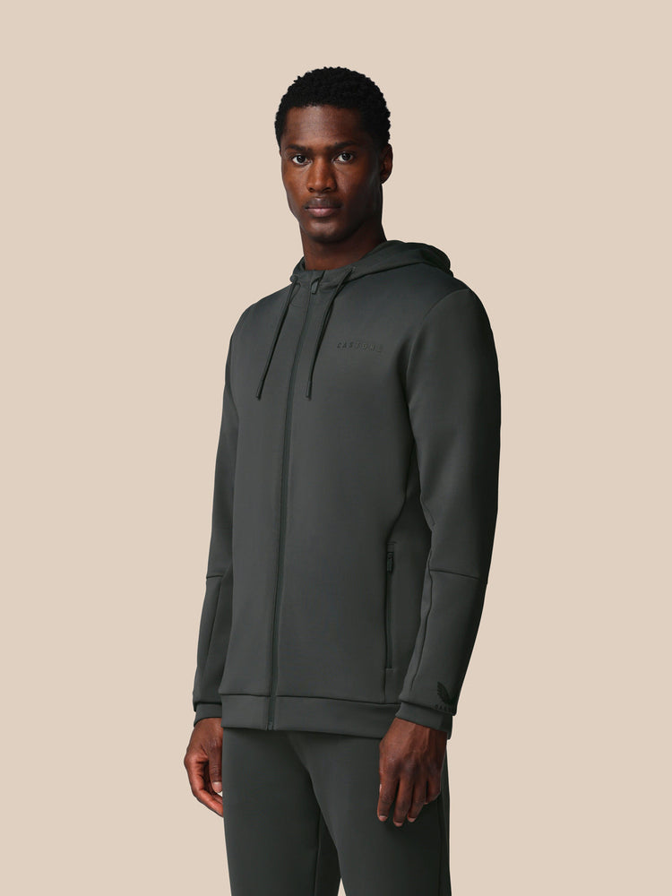 Hombre Flex Sudadera de Manga Larga con Cremallera y Capucha - Gunmetal