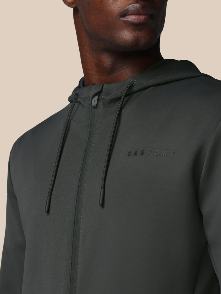 Hombre Flex Sudadera de Manga Larga con Cremallera y Capucha - Gunmetal