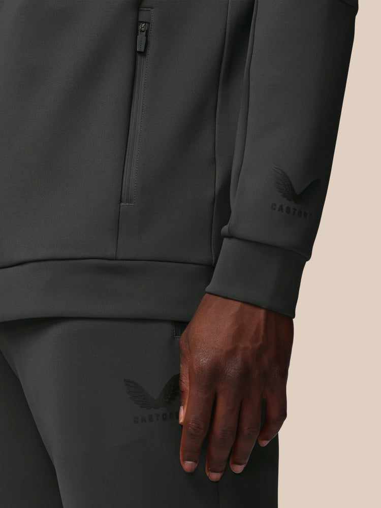 Hombre Flex Sudadera de Manga Larga con Cremallera y Capucha - Gunmetal