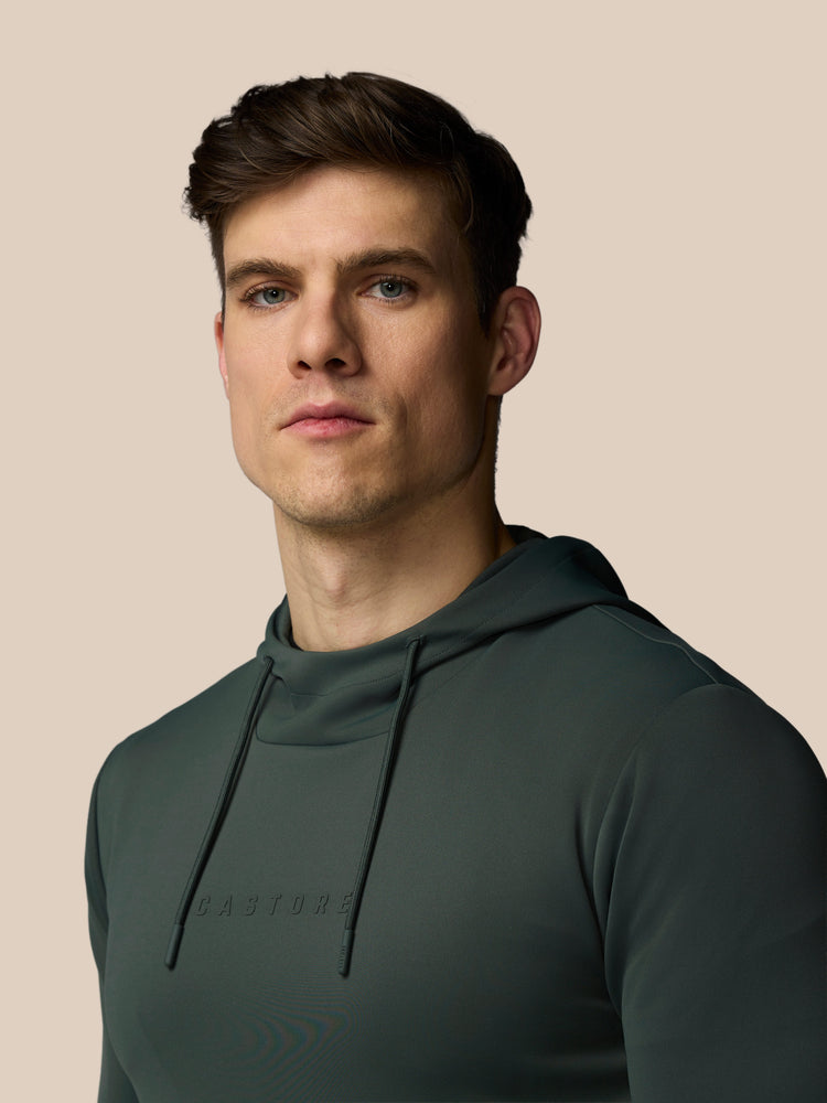 Hombre Flex Sudadera de Manga Larga con Capucha - Verde Oscuro