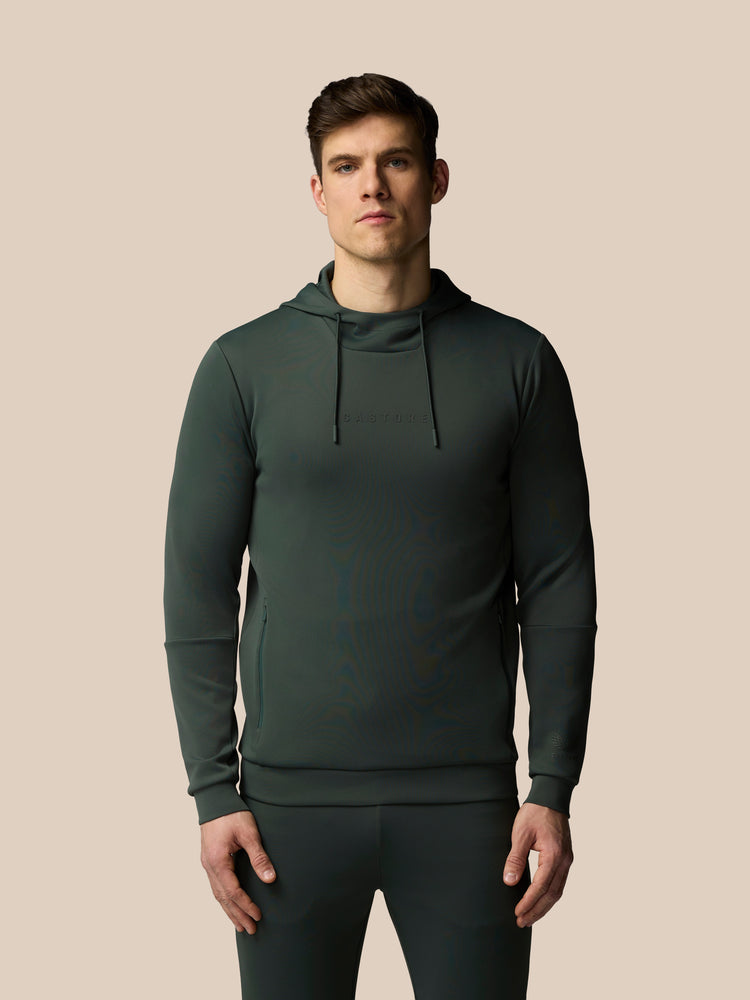 Hombre Flex Sudadera de Manga Larga con Capucha - Verde Oscuro