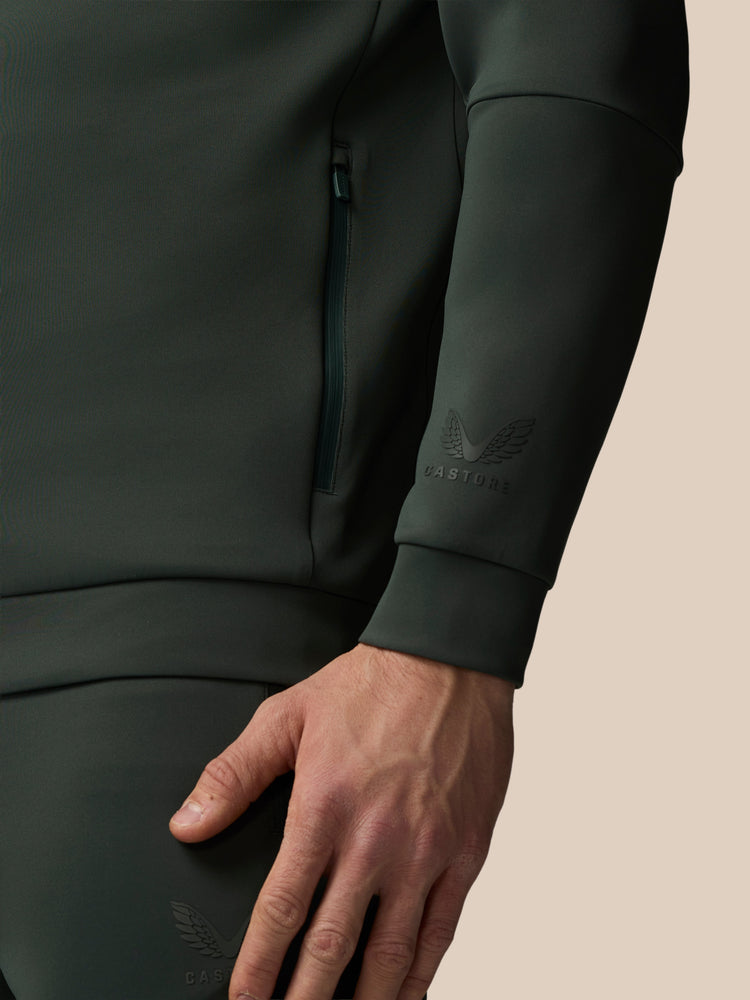 Hombre Flex Sudadera de Manga Larga con Capucha - Verde Oscuro