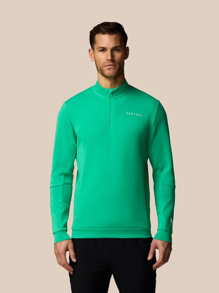 Hombre Flex Sudadera de Manga Larga con Cuarto de Cremallera - Jade Green