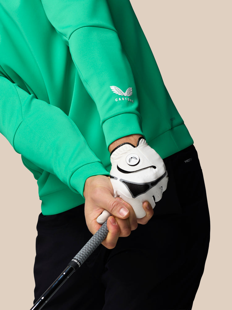 Hombre Flex Sudadera de Manga Larga con Cuarto de Cremallera - Jade Green