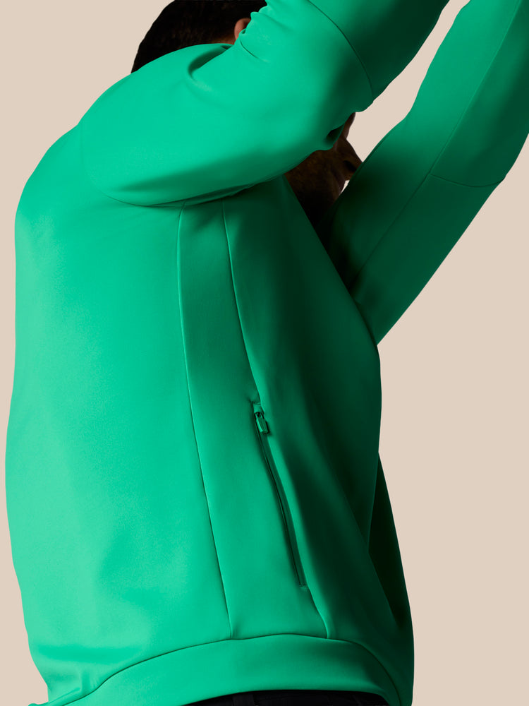 Hombre Flex Sudadera de Manga Larga con Cuarto de Cremallera - Jade Green
