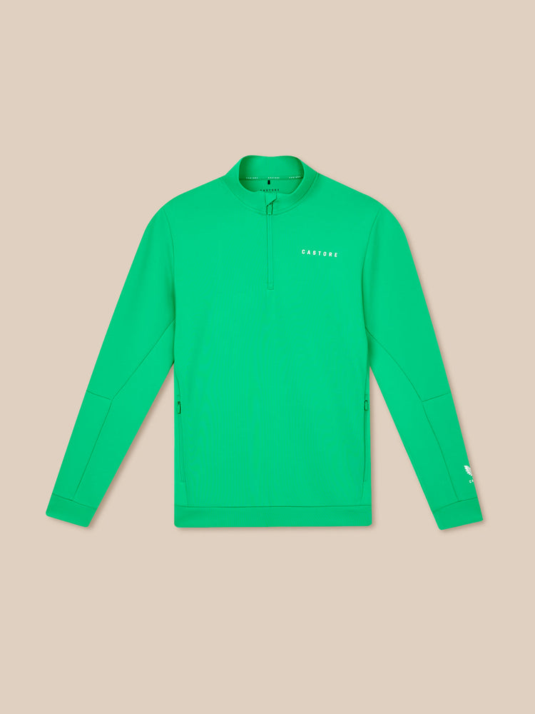 Hombre Flex Sudadera de Manga Larga con Cuarto de Cremallera - Jade Green