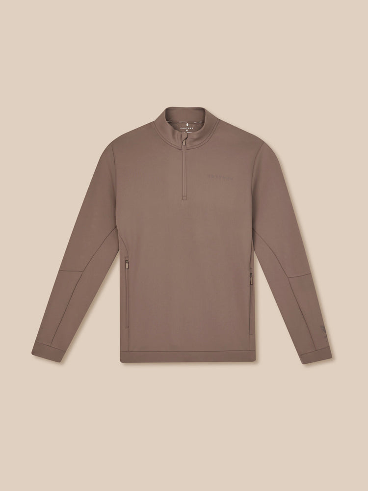 Hombre Flex Sudadera de Manga Larga con Cuarto de Cremallera - Deep Taupe
