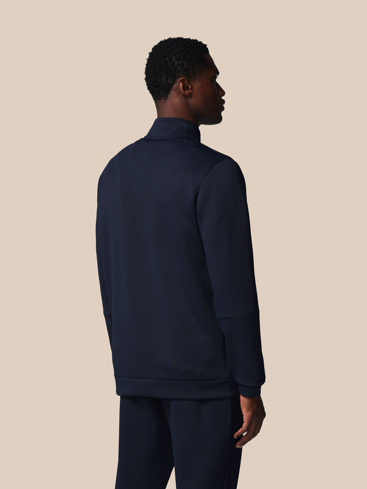 Hombre Flex Sudadera de Manga Larga con Cuarto de Cremallera - Azul Marino