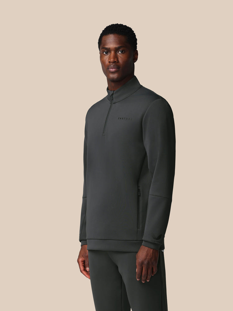 Hombre Flex Sudadera de Manga Larga con Cuarto de Cremallera - Gunmetal