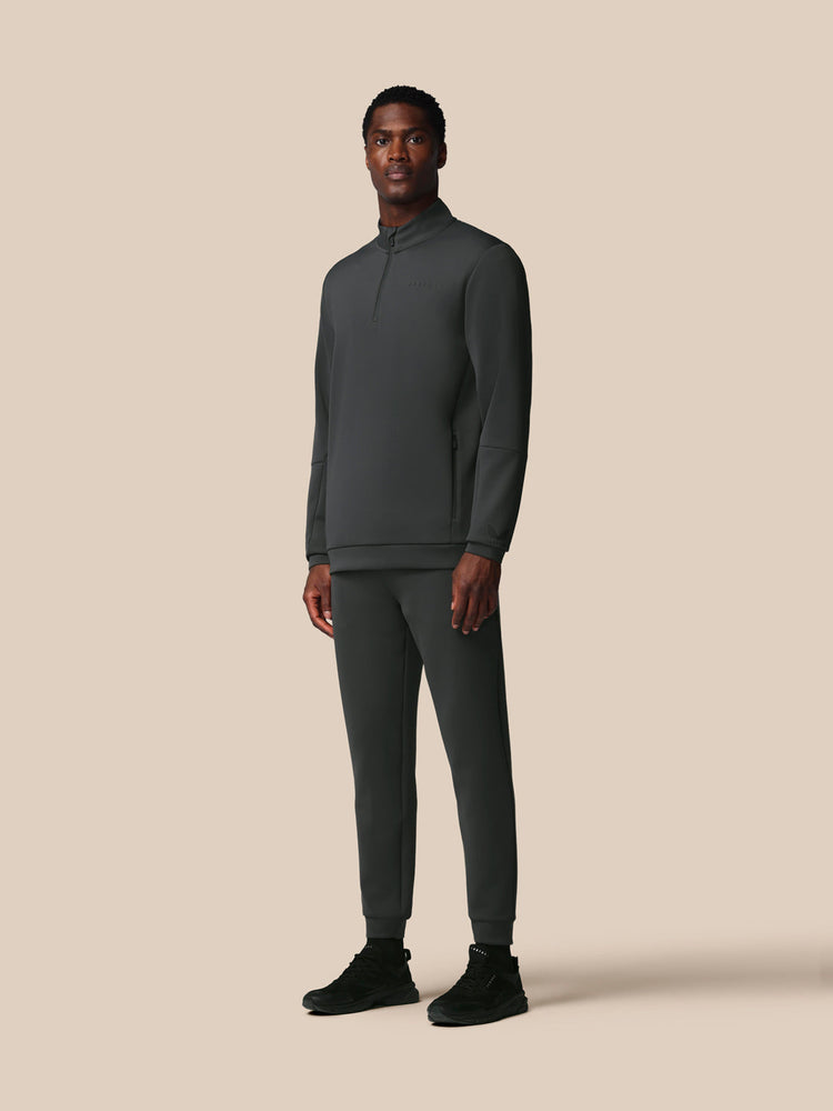Hombre Flex Sudadera de Manga Larga con Cuarto de Cremallera - Gunmetal