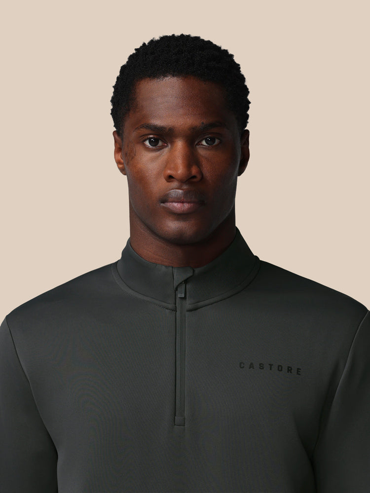 Hombre Flex Sudadera de Manga Larga con Cuarto de Cremallera - Gunmetal