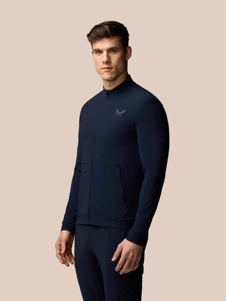 Hombre Flex Chaqueta Técnica de Entrenamiento de Manga Larga - Azul Marino