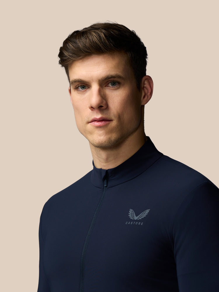 Hombre Flex Chaqueta Técnica de Entrenamiento de Manga Larga - Azul Marino
