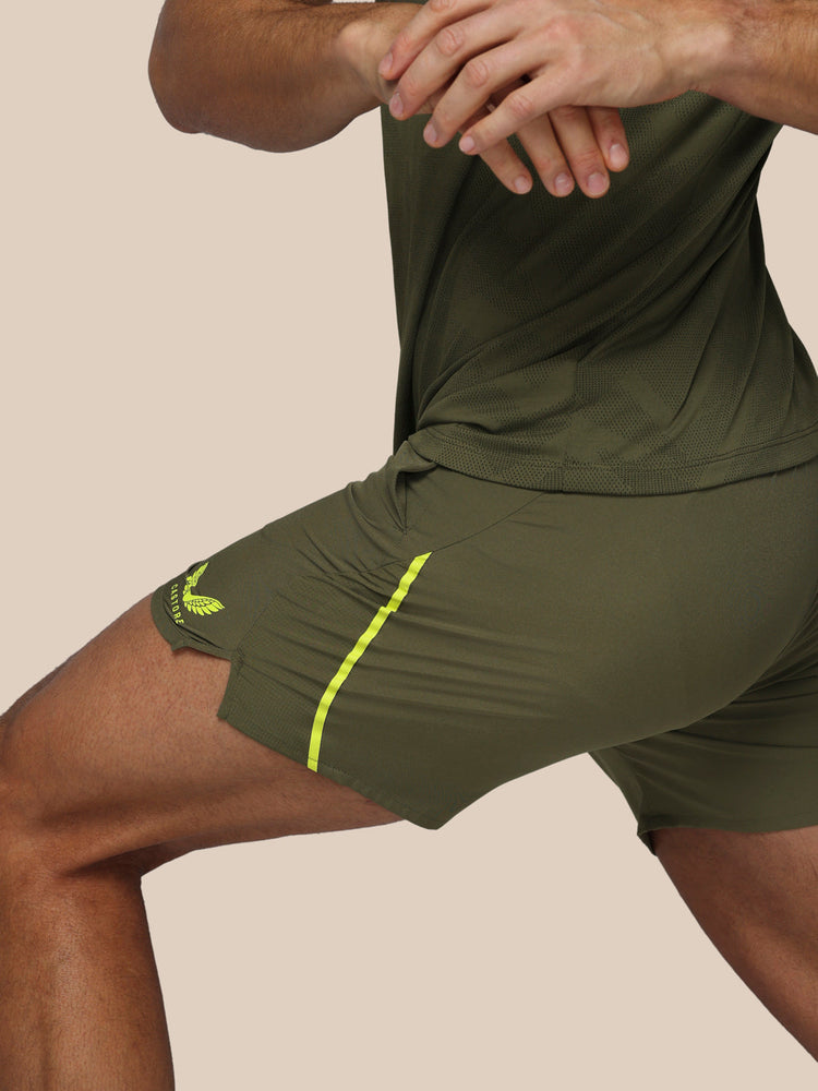 Hombre Apex 6" Pantalón Corto con Calzoncillo Interior - Ivy Green