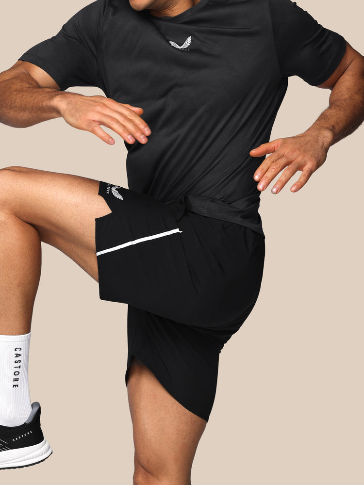 Hombre Apex 6" Pantalón Corto con Calzoncillo Interior - Negro