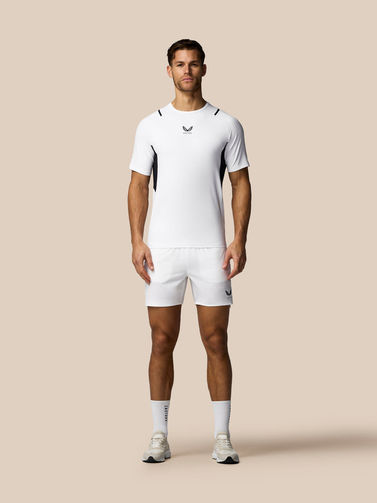 Hombre Apex 6" Pantalón Corto con Calzoncillo Interior - Blanco