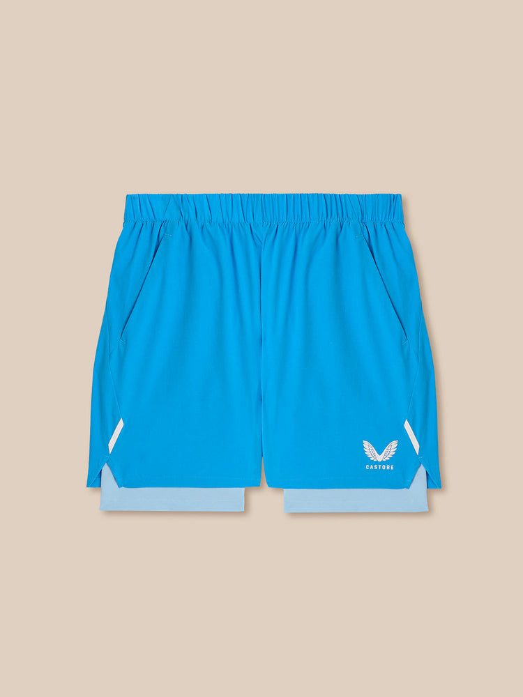 Hombre Apex 2-in-1 Pantalón Corto Tejido - Azul