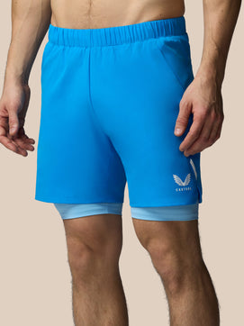 Hombre Apex 2-in-1 Pantalón Corto Tejido - Azul