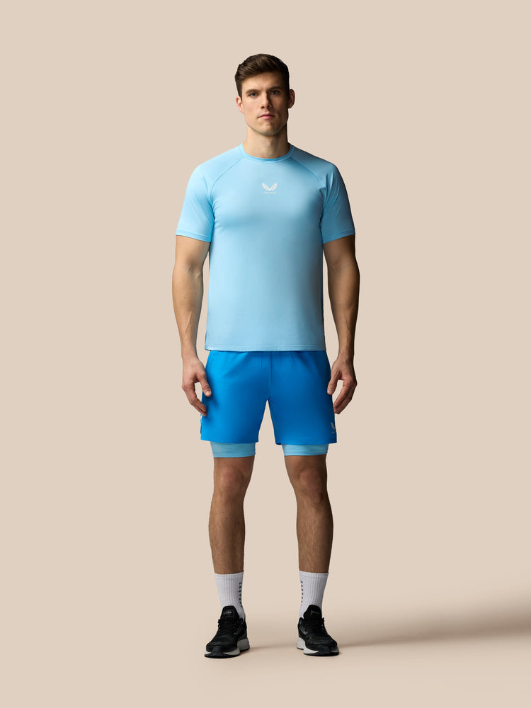 Hombre Apex 2-in-1 Pantalón Corto Tejido - Azul