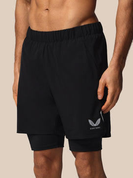 Hombre Apex Pantalón Corto Tejidos 2 en 1 - Negro