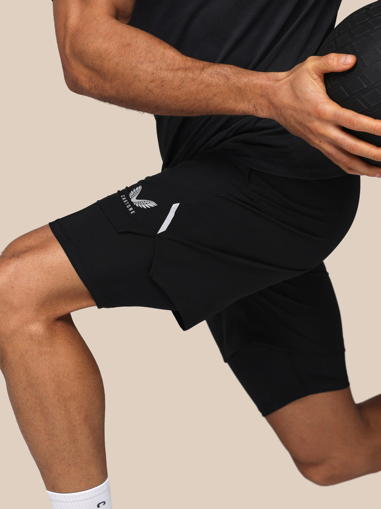 Hombre Apex 2-in-1 Pantalón Corto Tejido -Negro