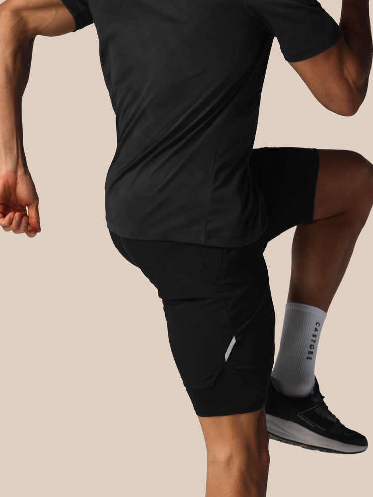 Hombre Apex 2-in-1 Pantalón Corto Tejido -Negro