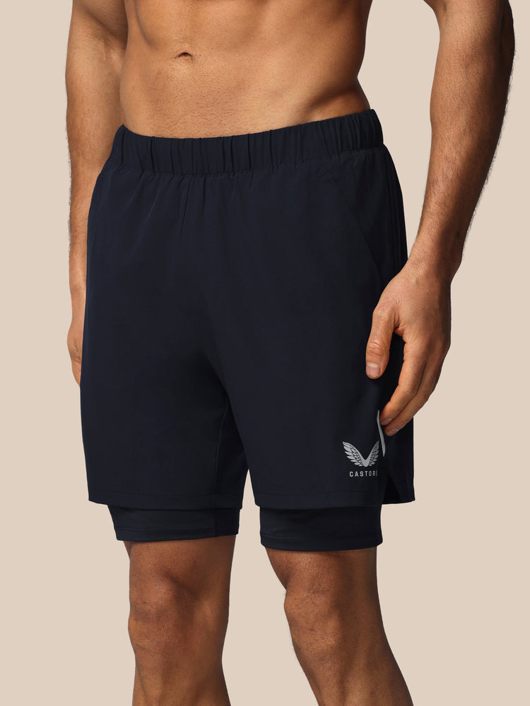 Hombre Apex 2-in-1 Pantalón Corto Tejido - Azul Marino