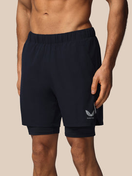 Hombre Apex 2-in-1 Pantalón Corto Tejido - Azul Marino