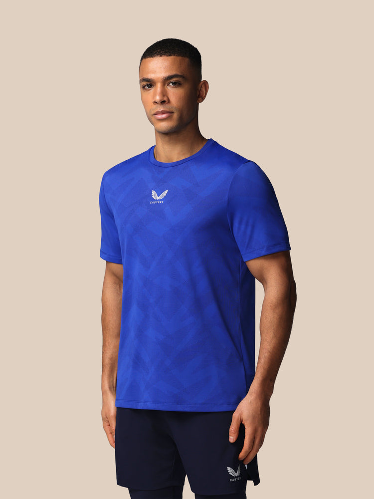 Hombre Apex Engineered Camisa de Manga Corta - Azure Azul