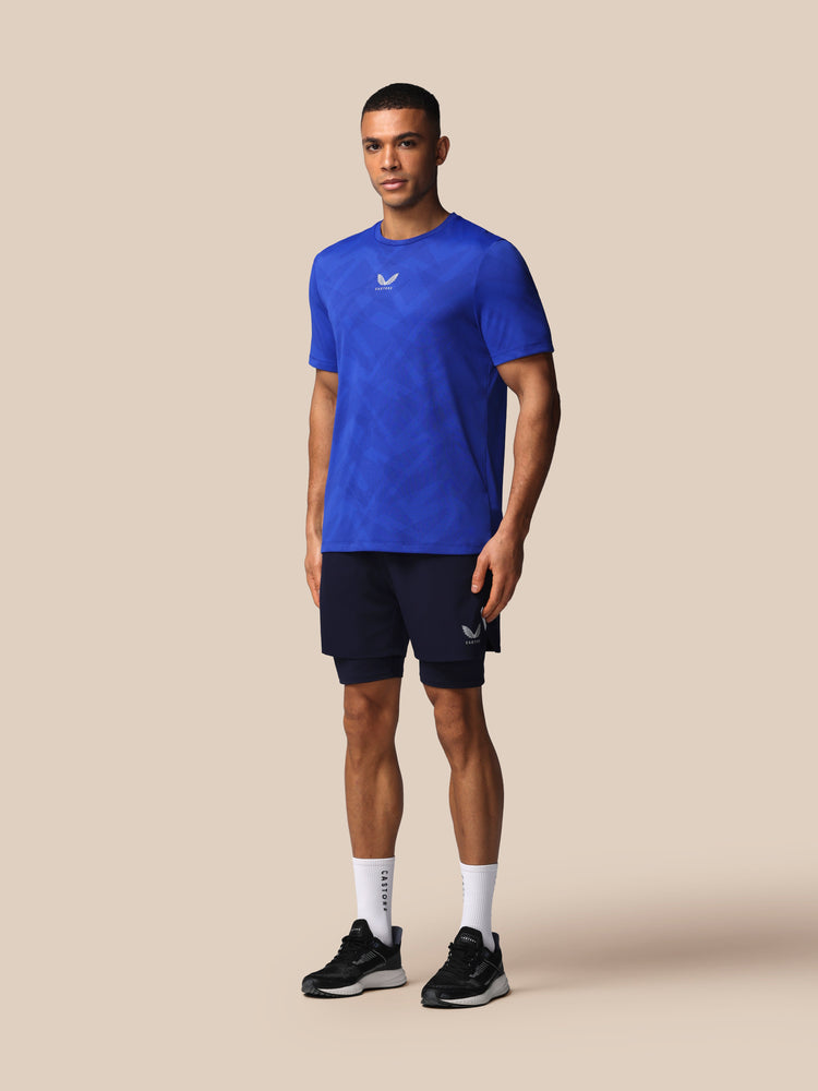 Hombre Apex Engineered Camisa de Manga Corta - Azure Azul
