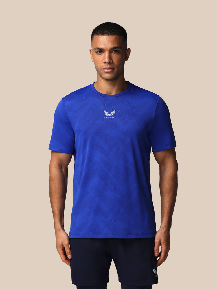 Hombre Apex Engineered Camisa de Manga Corta - Azure Azul