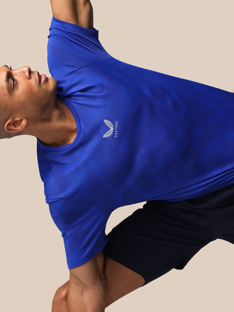 Hombre Apex Engineered Camisa de Manga Corta - Azure Azul