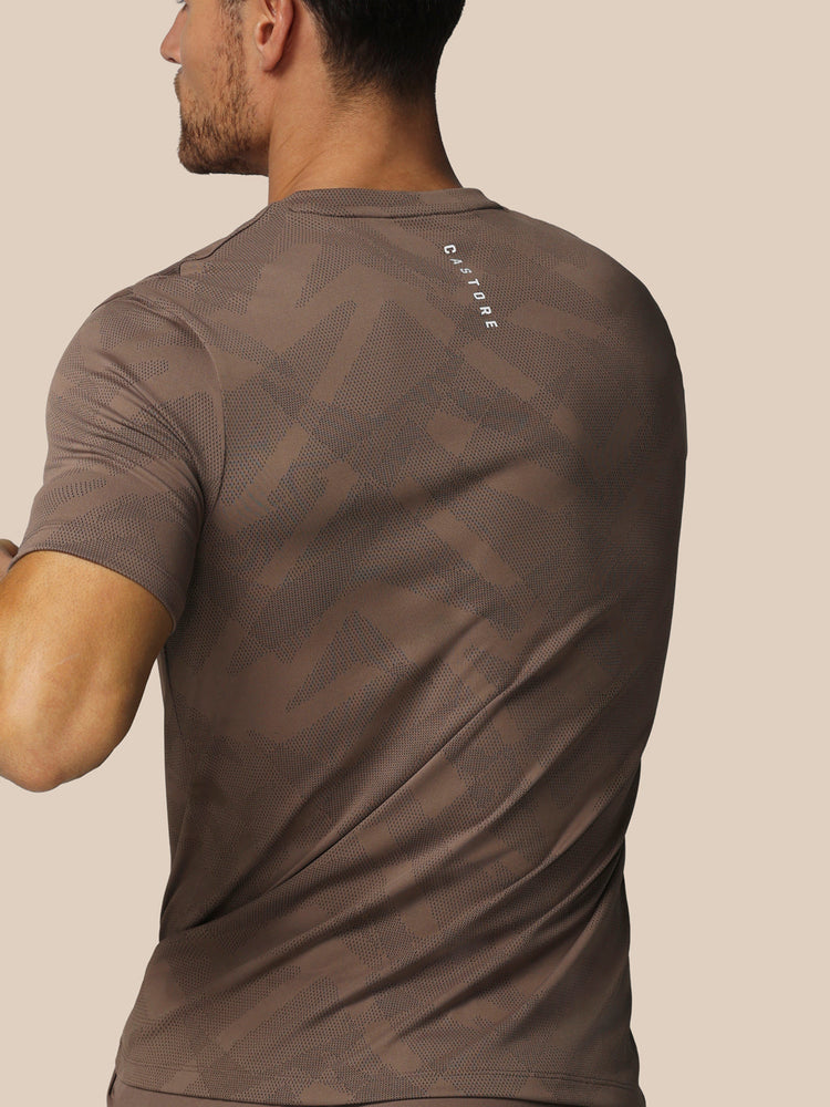 Hombre Apex Engineered Camisa de Manga Corta - Deep Taupe
